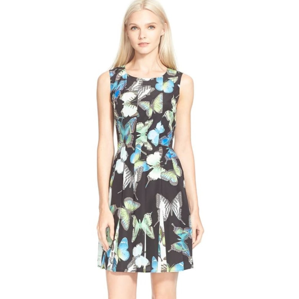 Ted Baker Engrid Butterfly Print Fit & Flare Dress